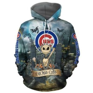 Chicago Cubs With Jack Skellington All Over Print 3D Hoodie - 30d9ce02eb0a