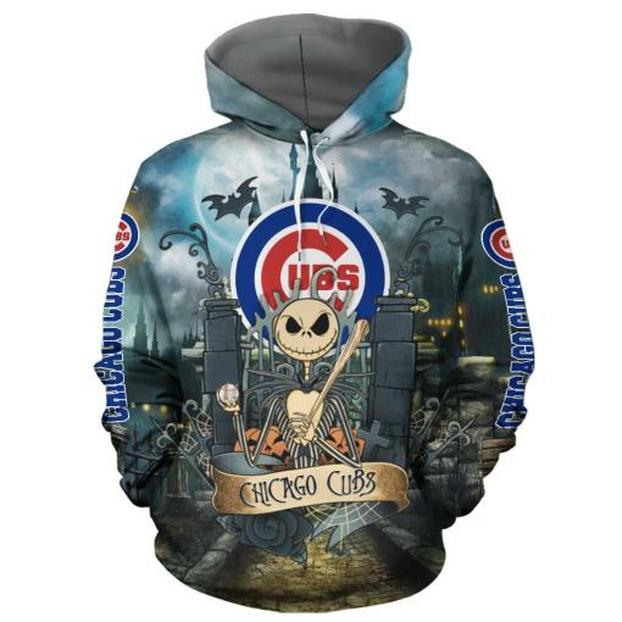 Chicago Cubs With Jack Skellington All Over Print 3D Hoodie - 30d9ce02eb0a Chicago Cubs With Jack Skellington All Over Print 3D Hoodie - 30d9ce02eb0a