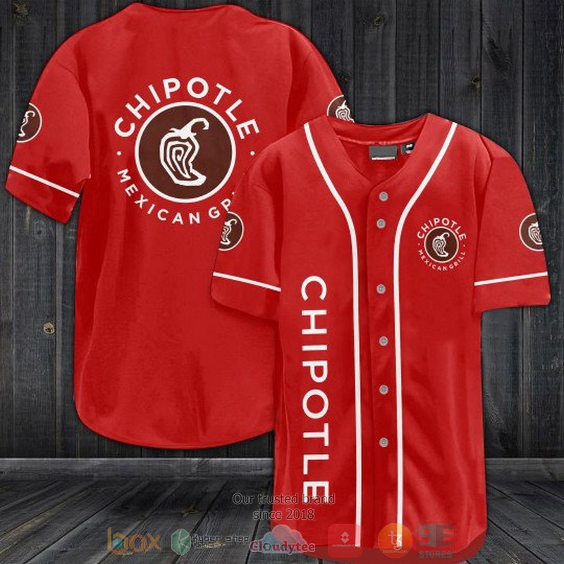 Chipotle Mexican Grill Red Baseball Jersey Chipotle Mexican Grill Red Baseball Jersey