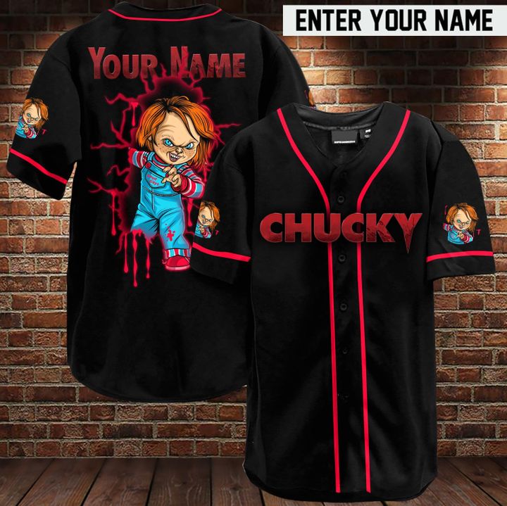 Chucky Custom Name Baseball Jersey Chucky Custom Name Baseball Jersey