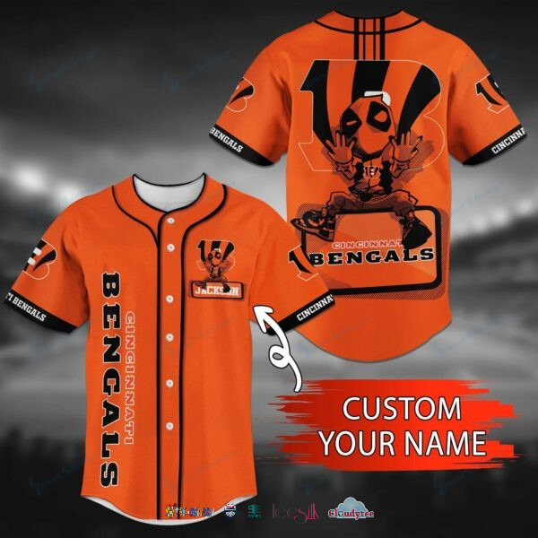 Cincinnati Bengals Deadpool Personalized Baseball Jersey Shirt Cincinnati Bengals Deadpool Personalized Baseball Jersey Shirt