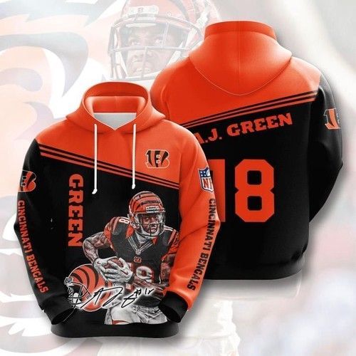 Cincinnati Bengals Green 18 Pullover And Zippered Hoodies Custom 3d Graphic Printed 3d Hoodie For Men For Women - d07e93c43a2e Cincinnati Bengals Green 18 Pullover And Zippered Hoodies Custom 3d Graphic Printed 3d Hoodie For Men For Women - d07e93c43a2e