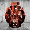 Cincinnati Bengals Halloween Horror Night Pullover And Zippered Hoodies Custom 3d Graphic Printed 3d Hoodie For Men For Women - 5e000d0ad4b1