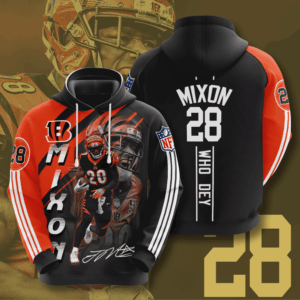 Cincinnati Bengals Joe Mixon 3D Hoodie Sweatshirt For Fans Men Women All Over Printed Hoodie - 0e88f420a33f