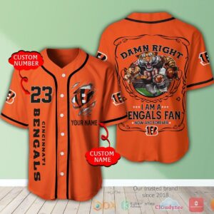 Cincinnati Bengals Nfl 3D Personalized Baseball Jersey Shirt