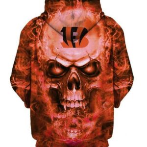 Cincinnati Bengals Nfl Football Skull Hoodie All Over Print 3D Hoodie 3D Sweatshirt Clothing Hoodie21202 - 35df720929da