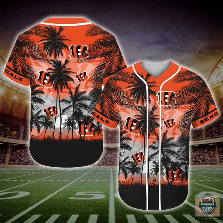 Cincinnati Bengals Nfl Palm Tree Baseball Jersey Cincinnati Bengals Nfl Palm Tree Baseball Jersey