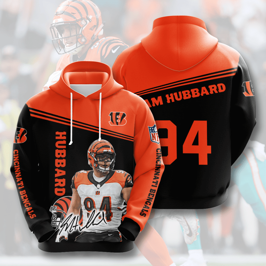 Cincinnati Bengals Sam Hubbard 94 3D Hoodie - a80f85d986fa Cincinnati Bengals Sam Hubbard 94 3D Hoodie - a80f85d986fa