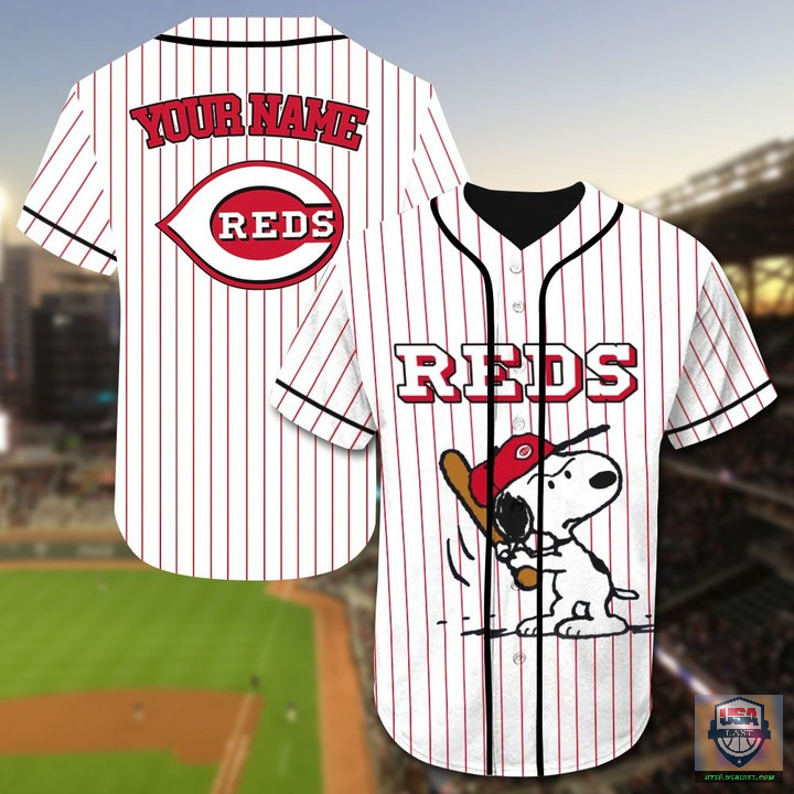 Cincinnati Reds Snoopy Custom Name Baseball Jersey Cincinnati Reds Snoopy Custom Name Baseball Jersey