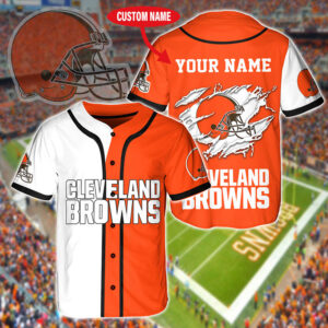 Cleveland Browns Custom Name Baseball Jersey
