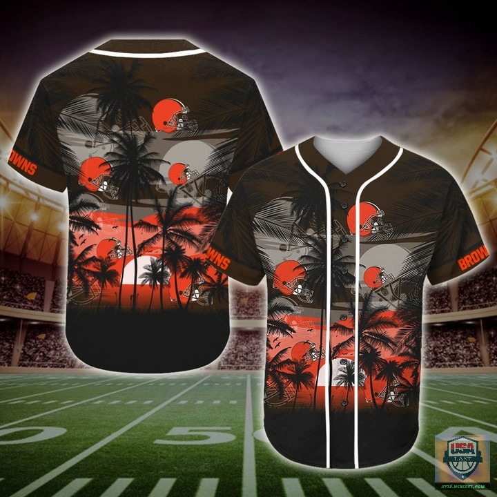 Cleveland Browns Nfl Palm Tree Baseball Jersey Cleveland Browns Nfl Palm Tree Baseball Jersey