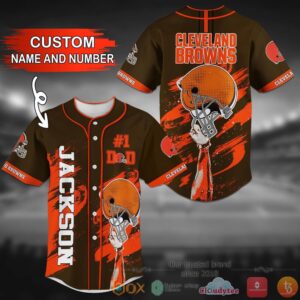 Cleveland Browns Nfl Personalized Orange Brown Baseball Jersey Shirt