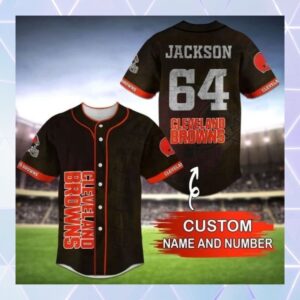 Cleveland Browns Orange Custom Personalized Baseball Jersey