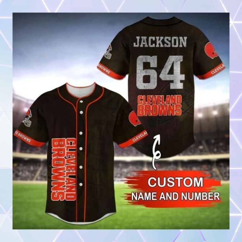 Cleveland Browns Orange Custom Personalized Baseball Jersey Cleveland Browns Orange Custom Personalized Baseball Jersey
