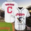Cleveland Indians Snoopy Custom Name Baseball Jersey