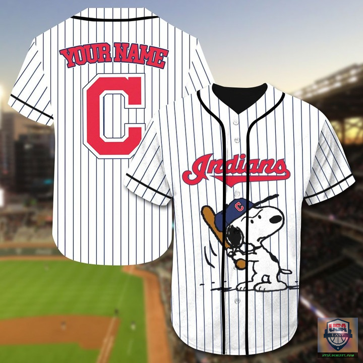 Cleveland Indians Snoopy Custom Name Baseball Jersey Cleveland Indians Snoopy Custom Name Baseball Jersey
