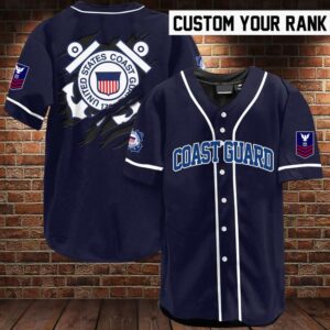 Coast Guard Custom Name Baseball Jersey