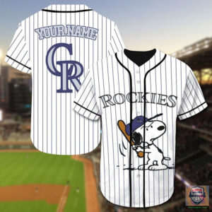 Colorado Rockies Snoopy Custom Name Baseball Jersey