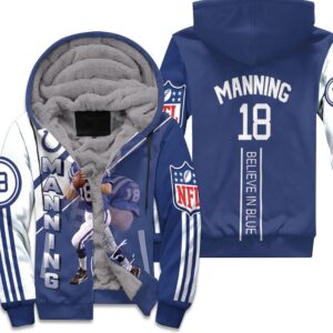 Colts Peyton Manning 3D Hoodie Unisex Fleece Hoodie - 777711c3a509