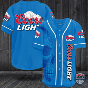 Coors Light Skull Baseball Jersey Shirt