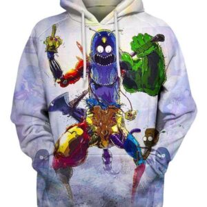 Crazy Pickle Rick Rick And Morty Pullover And Zippered Hoodies Custom 3D Graphic Printed 3D Hoodie All Over Print Hoodie For Men For Women - ab17badf8345