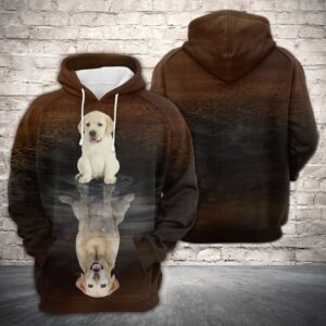 Cute Labrador Retriever Reflection 3D Printed Hoodie/Zipper Hoodie - a87c8ec38863