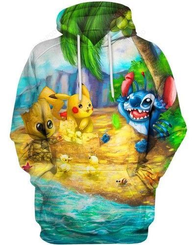 Cute Things On The Beach Pikachu Stitch Groot Pullover And Zip Pered Hoodies Custom 3d Graphic Printed 3d Hoodie All Over Print Hoodie For Men For Women - d9fc1b74b0c4 Cute Things On The Beach Pikachu Stitch Groot Pullover And Zip Pered Hoodies Custom 3d Graphic Printed 3d Hoodie All Over Print Hoodie For Men For Women - d9fc1b74b0c4
