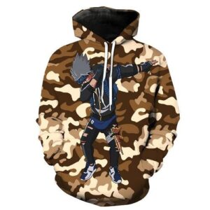 Dabbing Kakashi Khaki Naruto Camouflage Pullover And Zippered Hoodies Custom 3d Graphic Printed 3d Hoodie For Men For Women - 2d599e464fd2