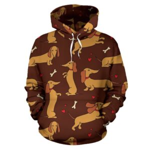 Dachshund Happy Print Pattern Pullover 3D Hoodie For Men Women All Over 3D Printed Hoodie - 20d6ac02e24f