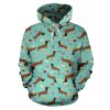 Dachshund with Floral Print Pattern Pullover 3D Hoodie For Men Women All Over 3D Printed Hoodie - 5ad3328b1ae8