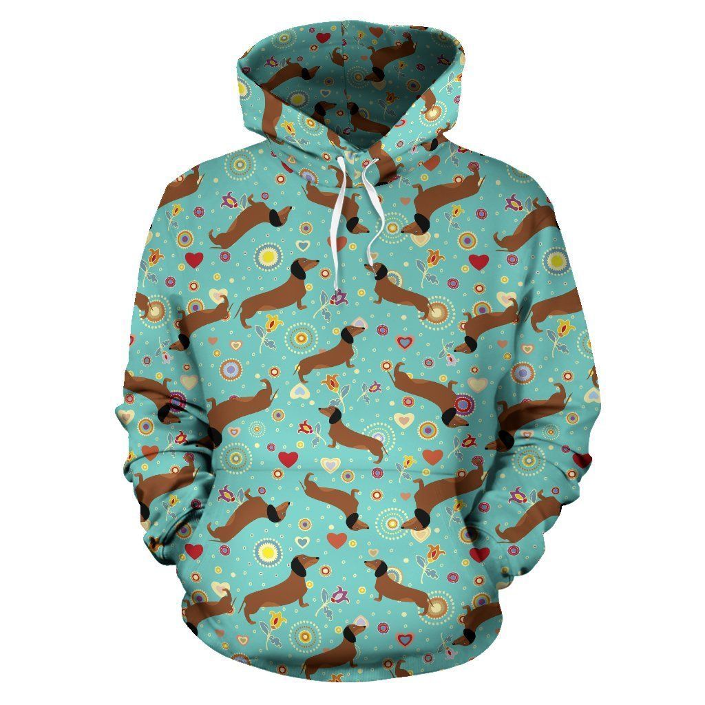 Dachshund with Floral Print Pattern Pullover 3D Hoodie For Men Women All Over 3D Printed Hoodie - 5ad3328b1ae8 Dachshund with Floral Print Pattern Pullover 3D Hoodie For Men Women All Over 3D Printed Hoodie - 5ad3328b1ae8