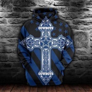 Dallas Cowboys Cross Pullover And Zippered Hoodies Custom 3d Dallas Cowboys Graphic Printed 3d Hoodie All Over Print Hoodie For Men For Women - 3452eac4d609