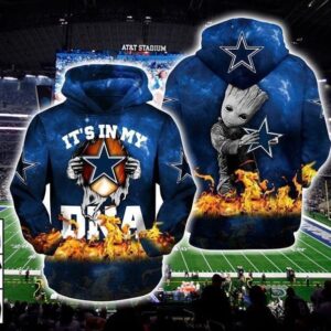 Dallas Cowboys Its My Dna Groot Zip 3D Hoodie All Over Print - 829317e890bd