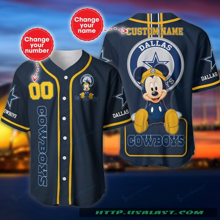 Dallas Cowboys Mickey Mouse Personalized Baseball Jersey Shirt Dallas Cowboys Mickey Mouse Personalized Baseball Jersey Shirt