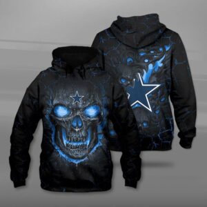 Dallas Cowboys NFL Hello Darkness My Old Friend Skull 3D Hoodie Dallas Cowboys NFL Dallas Cowboys NFL All Over Print 3D Hoodie - 46c9dc66c477