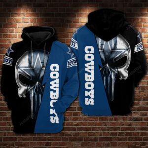 Dallas Cowboys Nfl Football Punisher Skull Blue Black 3d Hoodie For Men For Women Dallas Cowboys All Over Printed Hoodie. Dallas Cowboys 3d Shirt - bafea18dd7c5