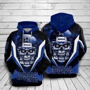 Dallas Cowboys Nfl Football Skull Wearing A Hat 3d Hoodie For Men For Women Dallas Cowboys All Over Printed Hoodie. Dallas Cowboys 3d Shirt - 1f39134320ae