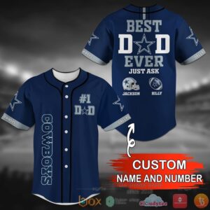 Dallas Cowboys Nfl Personalized Dark Blue Baseball Jersey Shirt
