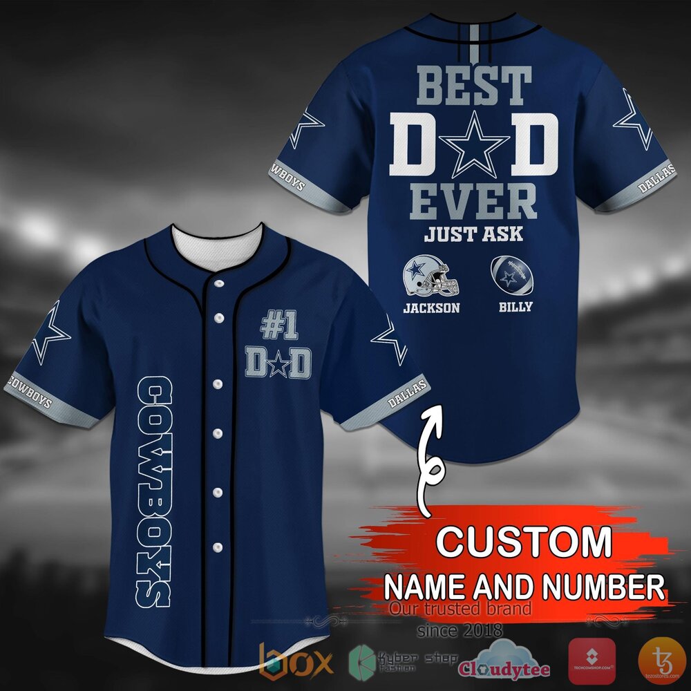Dallas Cowboys Nfl Personalized Dark Blue Baseball Jersey Shirt Dallas Cowboys Nfl Personalized Dark Blue Baseball Jersey Shirt