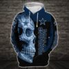 Dallas Cowboys Nfl Skull 3D Hoodie - 0ef88b5f50e4