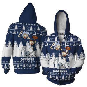 Dallas Cowboys Rick And Morty Dance Ugly Christmas Pullover And Zippered Hoodies Custom 3D Graphic Printed 3D Hoodie All Over Print Hoodie For Men For Women - c6044ffcadf7