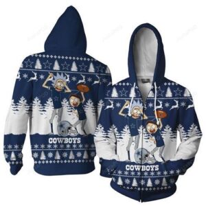 Dallas Cowboys Rick And Morty Dance Ugly Christmas Pullover And Zippered Hoodies Custom 3d Graphic Printed 3d Hoodie All Over Print Hoodie For Men For Women - 109808483d26