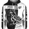 Death Skull Holds Logo Fox Racing All Over Printed 3D Hoodie - c84dae9c19f0