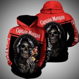 Death Skull Hug Captain Morgan Pullover And Zip Pered Hoodies Custom 3D Graphic Printed 3D Hoodie All Over Print Hoodie For Men For Women - 4267436827f8