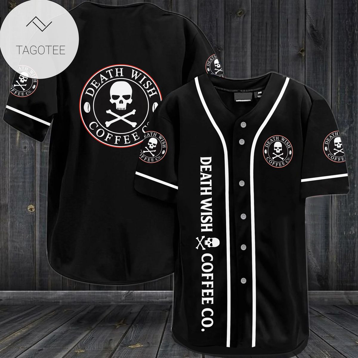 Death Wish Coffee Logo Baseball Jersey Shirt Death Wish Coffee Logo Baseball Jersey Shirt
