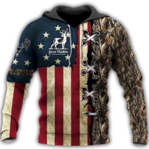 Deer Hunter American Flag For Hunting Lover Pullover And Zippered Hoodies Custom 3D Bud Light Graphic Printed 3D Hoodie All Over Print Hoodie For Men For Women - 1be75be8a6dd