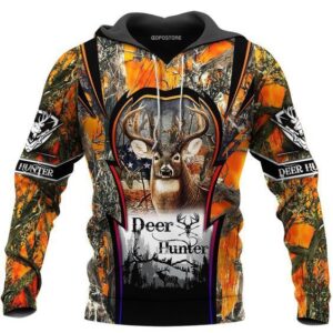 Deer Hunter Pullover And Zippered Hoodies Custom 3D Deer Hunter Graphic Printed 3D Hoodie All Over Print Hoodie For Men For Women - f8f9b711ed20