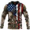 Deer Hunting American Flag 3D Hoodie All Over Printed Hoodie - 839952dc7fa8
