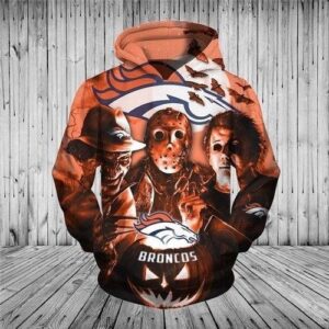 Denver Broncos Horror Night Halloween Pullover And Zippered Hoodies Custom 3d Graphic Printed 3d Hoodie For Men For Women - 83bf3a21d0ca