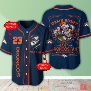 Denver Broncos Nfl 3D Personalized Baseball Jersey Shirt